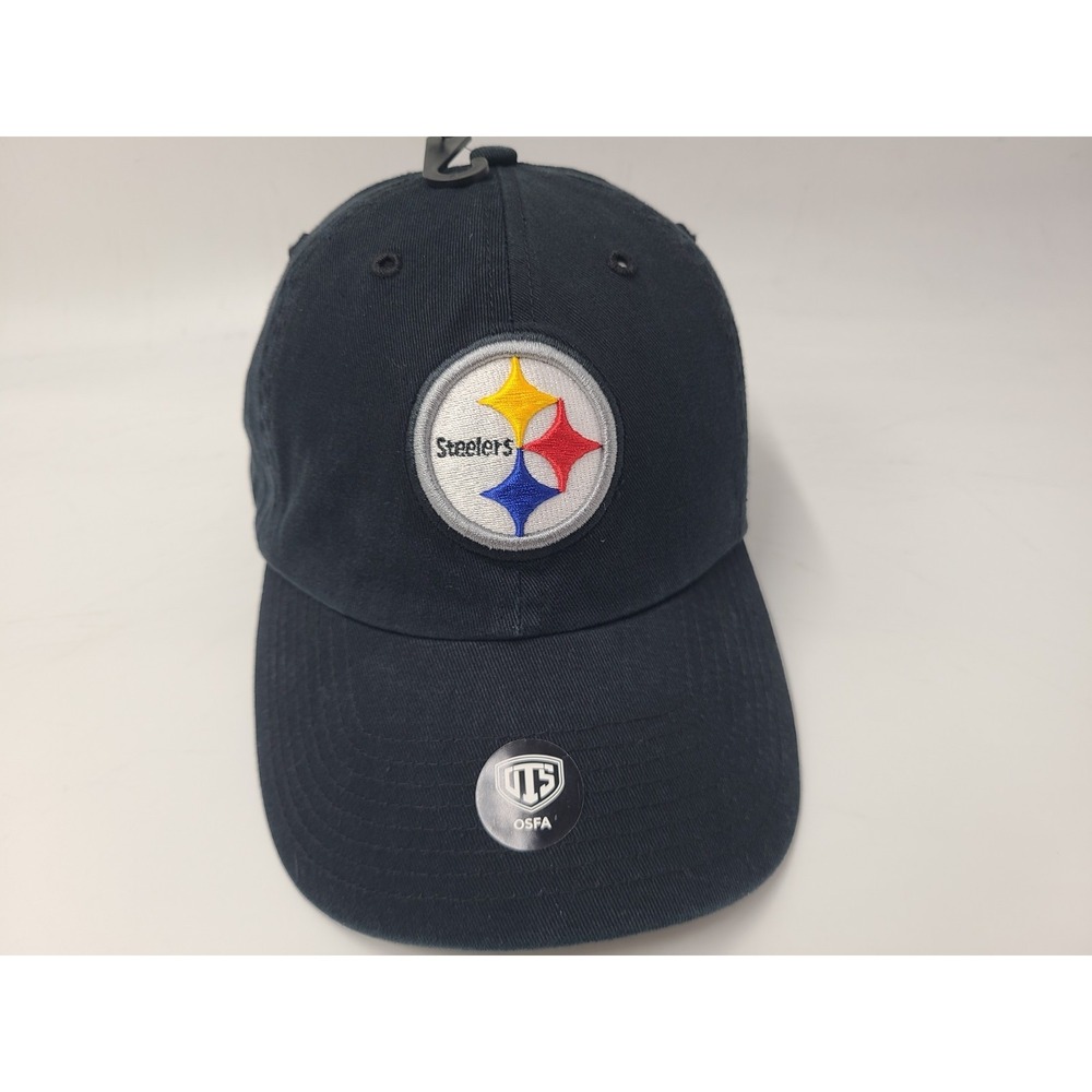 Pittsburgh Steelers OTS Strapback Adjustable Hat Cap Cotton NFL‎ Football Black
